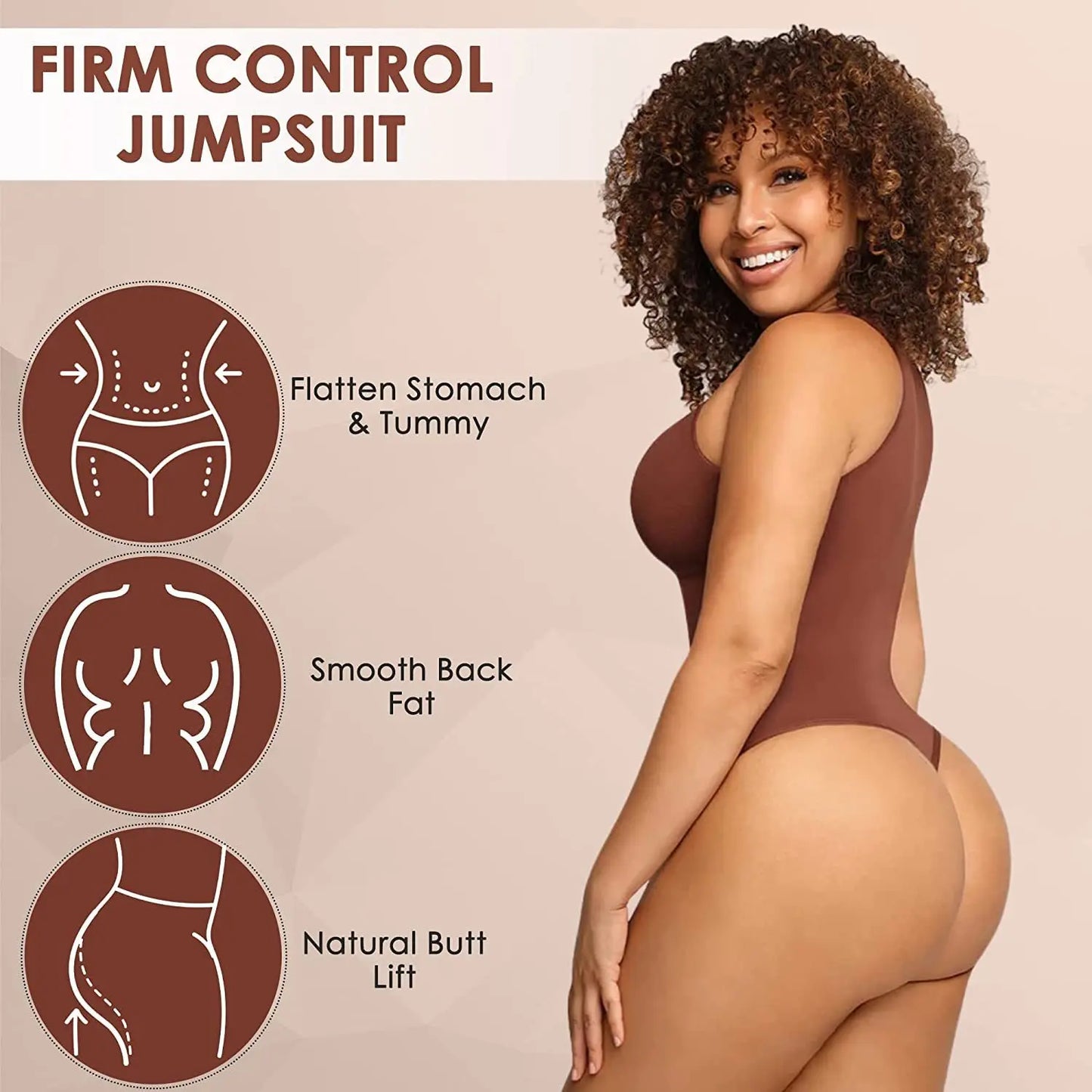 New Seamless Crew Neck Body Sculpting Shaper Women's Sleeveless Tummy Control Bodysuit Shapewear Racerback Tank Tops Thong Snap