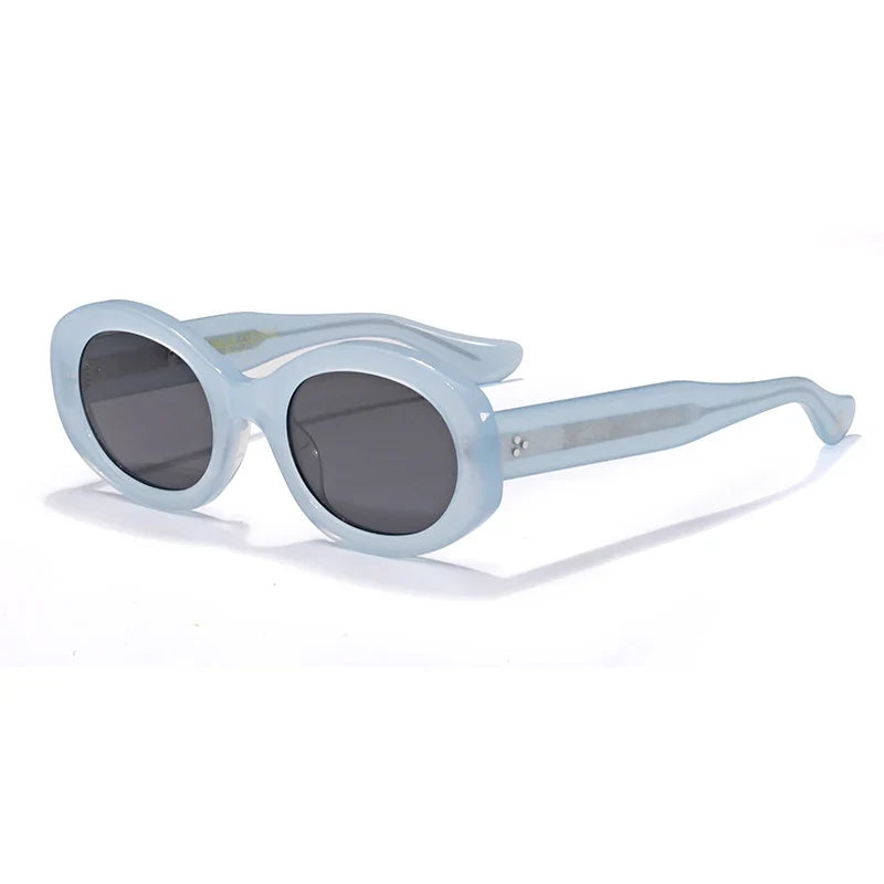 Top Quality Handmade Oval Acetate Men Women Vintage Sunglasses New Exquisite Design Sunglasses Outdoor UV400 Luxury Sunglasses
