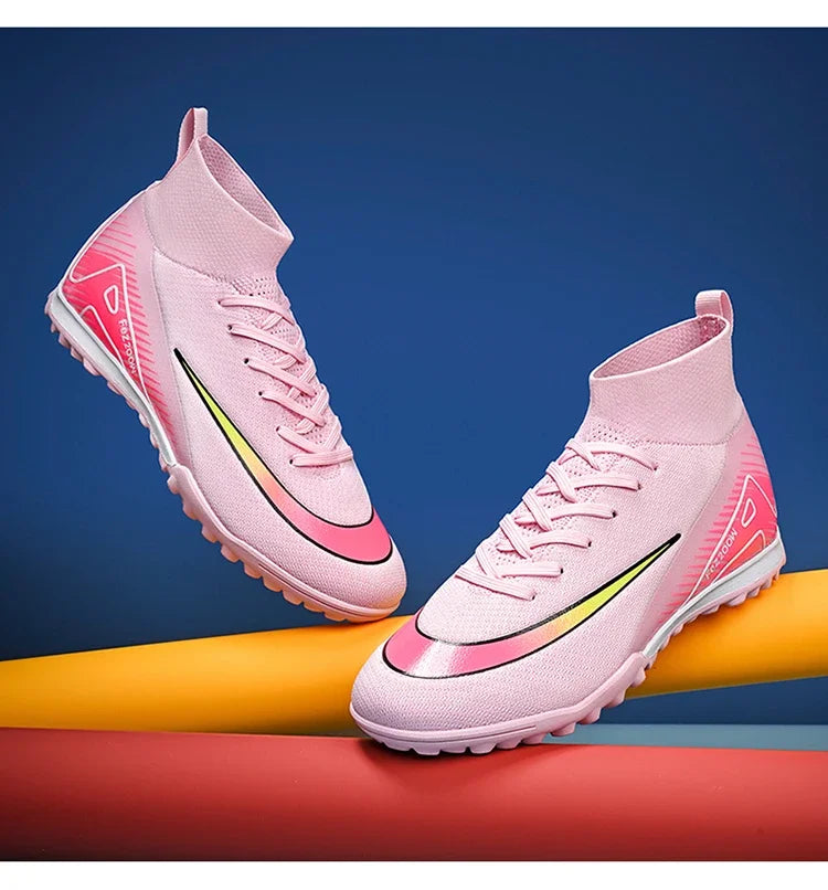 New Men Football Boots Match Outdoor Long Spikes Soccer Shoes Cleats Comfortable Training Sport Adult Breathable Boys Non Slip