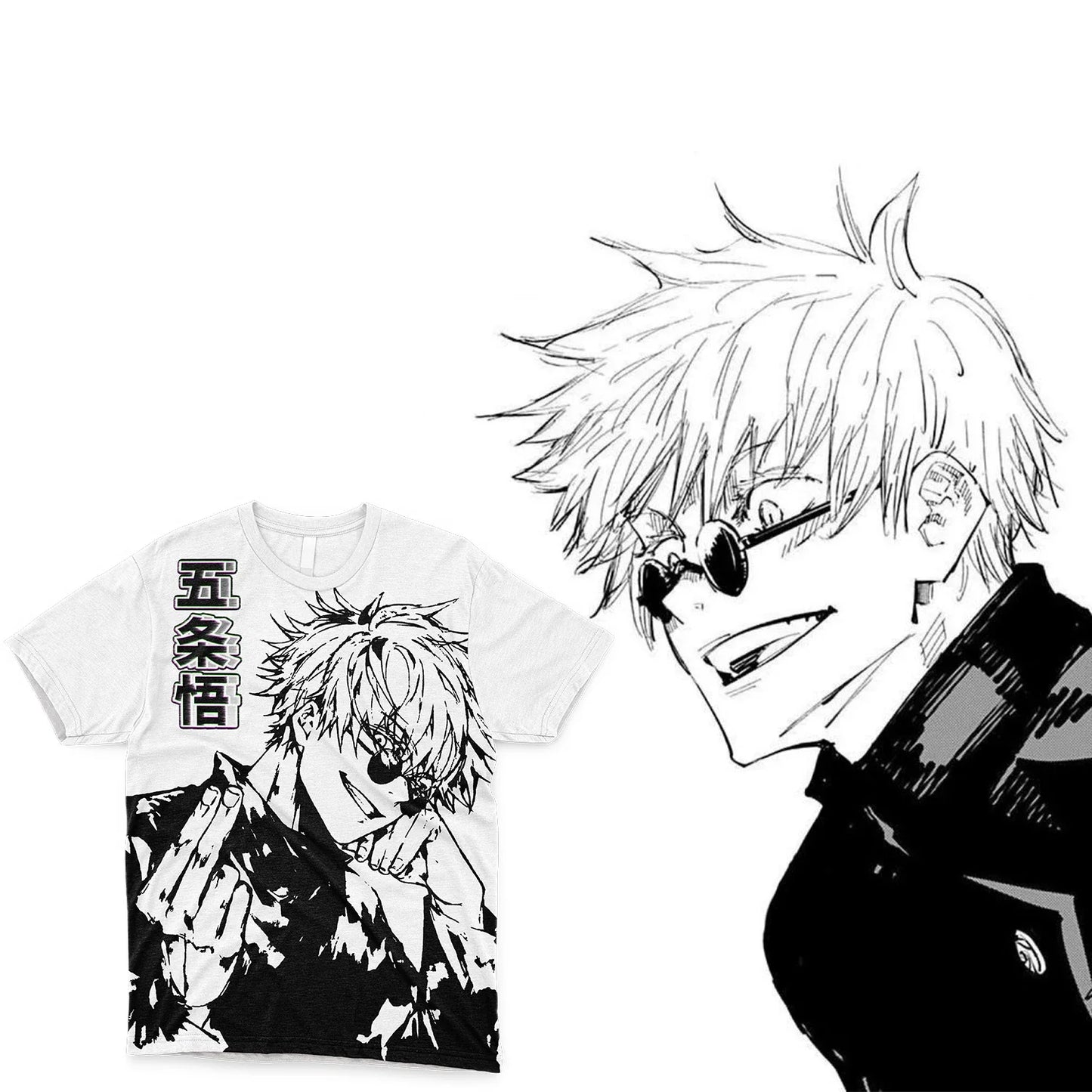 Japanese Anime Jujutsu Kaisen Gojo Satoru T Shirt Otaku Harajuku Style Casual Sports Tops Trendy Japan Cartoon Men's T-shirts