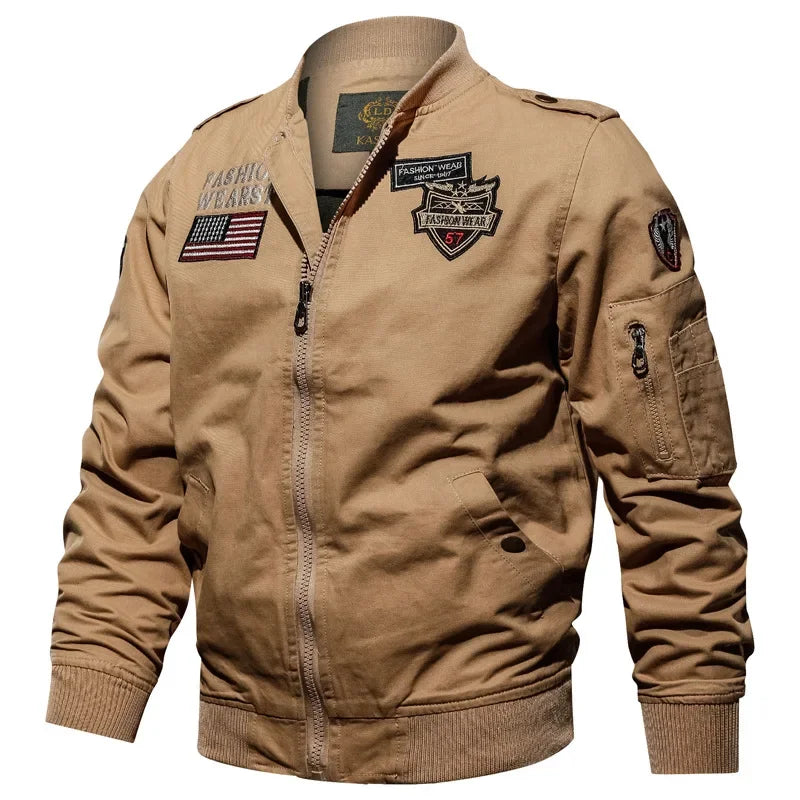 Men's Tactical Motorcycle Riding Jacket Military SWAT Combat Army Pilot Windbreaker Autumn Multi-Pocket Cargo Coat Outdoor Biker