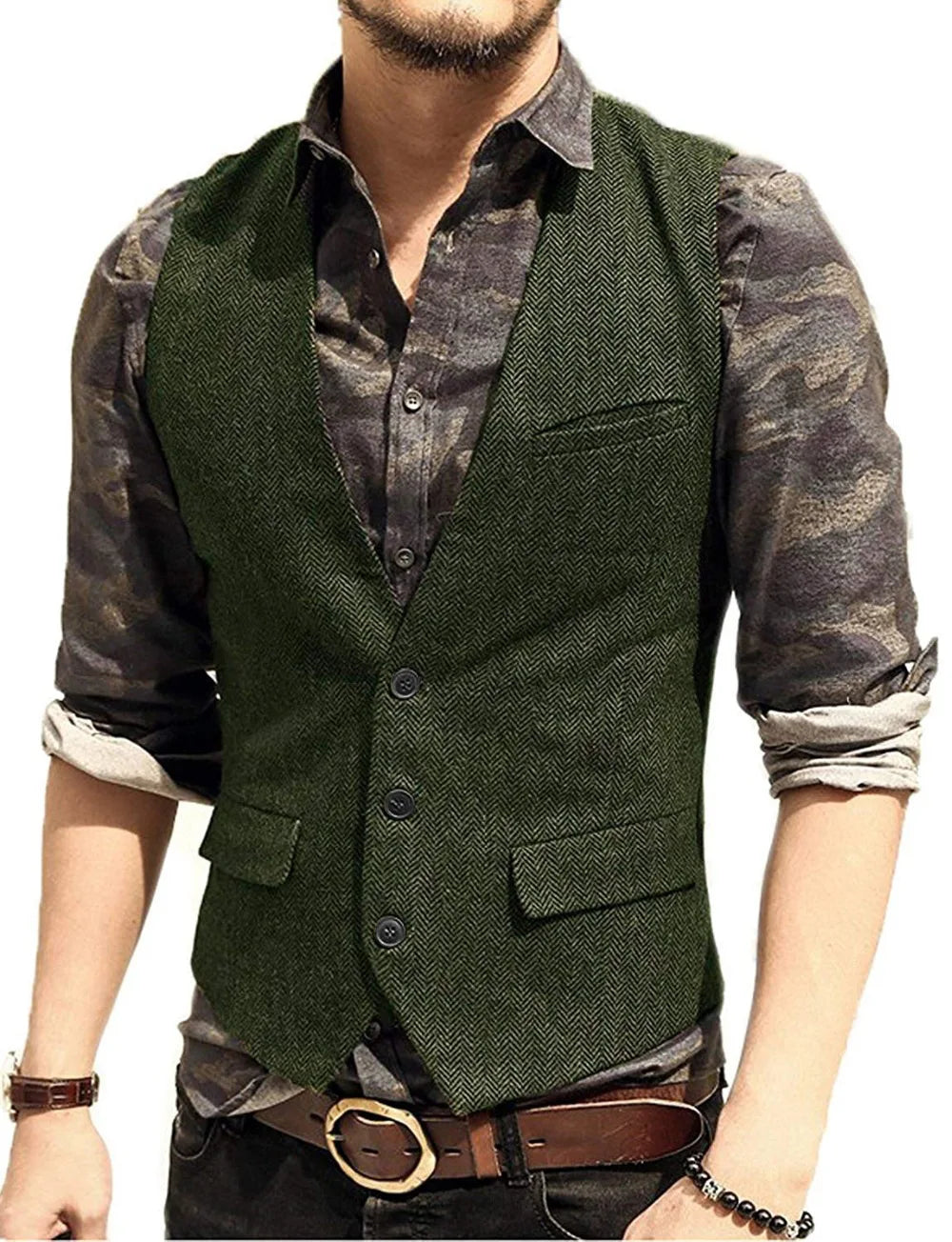 Black Men's Blazer Vest Euro Size Vintage Vests Man Single Breasted Outerwear Men's Suits Vest Spring Autumn Herringbone Vest