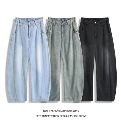Man Pants Mens Jeans Summer New High Street Fashion Casual Thin Ice Silk Curved Blade Trousers For Men