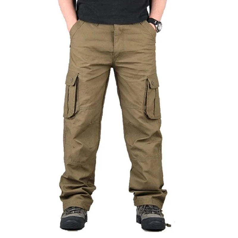 6 Pockets Tactical Cargo Pants Men's Loose Trousers Joggers  Hunting Large Size Casual Pants For Male Outdoor Work Overalls