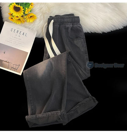 2026 New Spring Summer Men's Baggy Jeans Lyocell Fabric Wide Leg Pants Drawstring Trousers Male City Boy Plus Size S-4 5XL Y2K