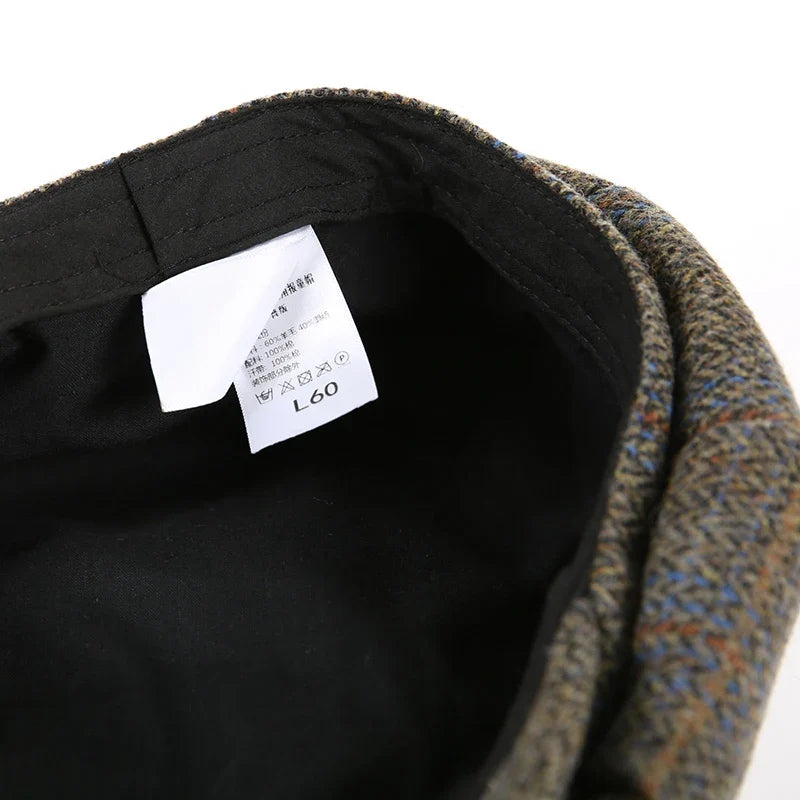 Newsboy Hat 60% Wool Men Berets Grey Herringbone Flat Caps Women British Painters Hat Autumn Winter hats Octagonal Cap BJM42