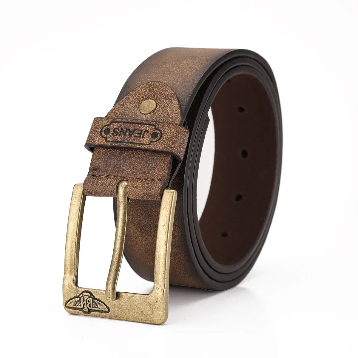 A Western-style PU Leather Belt for Both Men and Women, a Classic and Casual Retro Belt