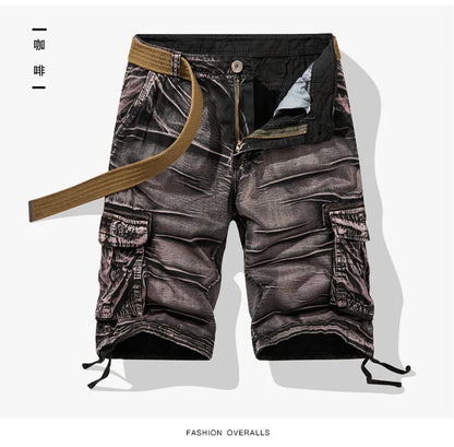Men Multi Pocket Casual Breathable Sports New Shorts Men Summer Cargo Shorts Men Loose Plus Size Pure Cotton Five Point Pants