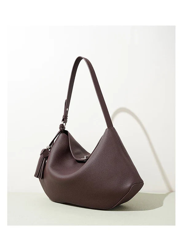 2026 Hot Top Grain Leather Spacious Tote Bag Fashionable Underarm Single Shoulder Crossbody Bag Women Chic Shopping Hobo Handbag