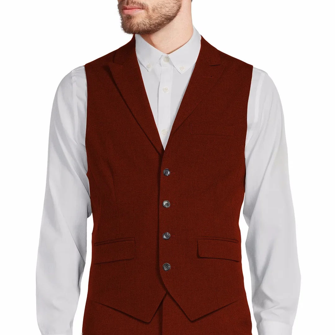 Men Vest White Single Button With Lapel Solid Waistcoat For Wedding Banquet Party Office Business Work Daily Men Suit Vest