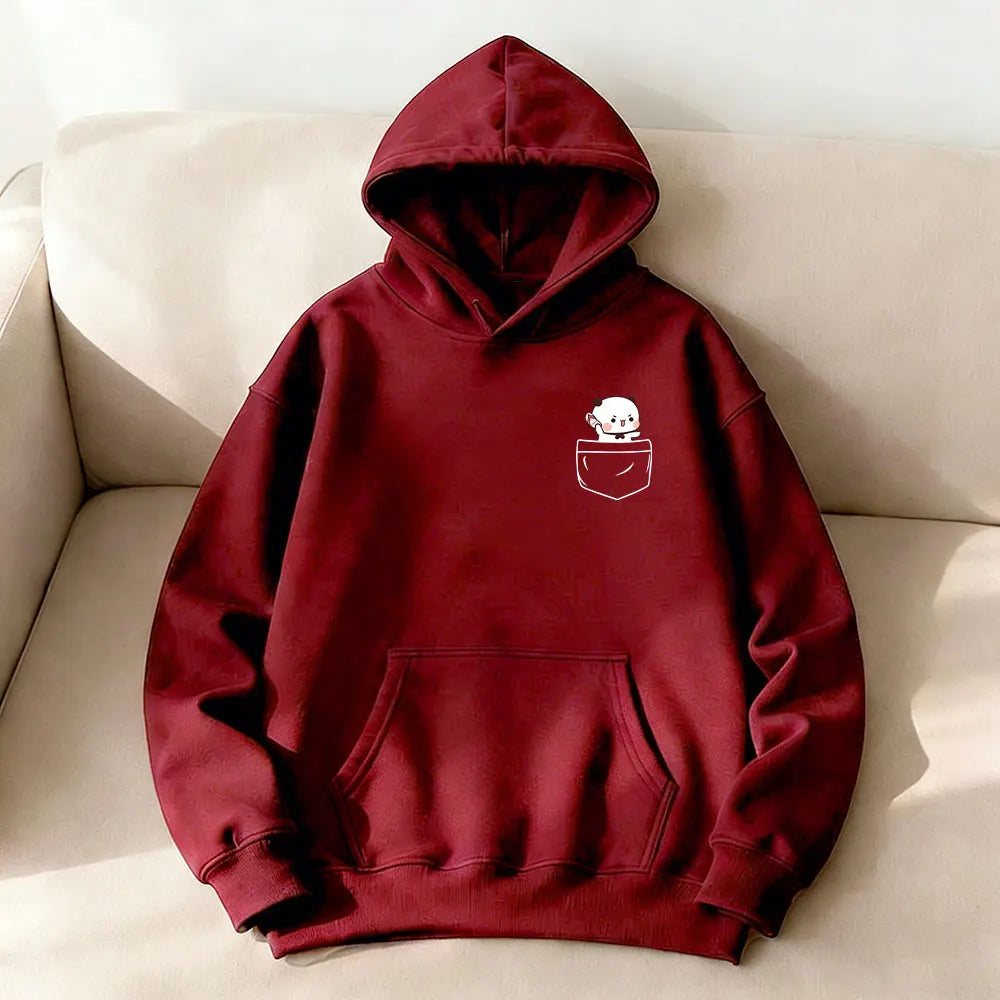 Matching Bubu Dudu Bear Pocket Couple Hoodies Anniversary Gift Clothing Cute Casual Daily Life Fall Winter Men Women Streetwear