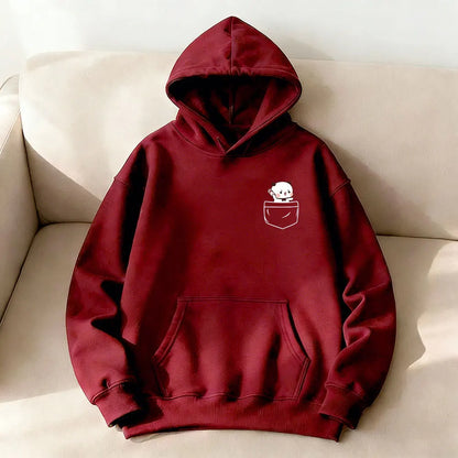 Matching Bubu Dudu Bear Pocket Couple Hoodies Anniversary Gift Clothing Cute Casual Daily Life Fall Winter Men Women Streetwear
