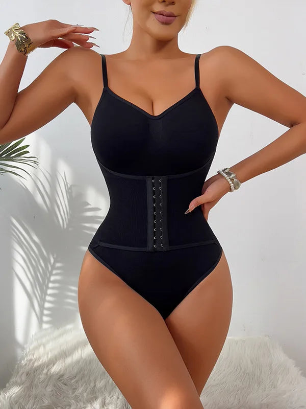 New Firm Tummy Control Thong Bodysuit Shapewear With Zipper Belt Women Fajas Body Shaper Waist Trainer Slim Cincher Corset Tops