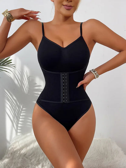 New Firm Tummy Control Thong Bodysuit Shapewear With Zipper Belt Women Fajas Body Shaper Waist Trainer Slim Cincher Corset Tops