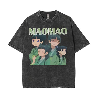 Mao Mao's Apothecary Diaries Anime Washed T-shirts Remedies Medicine Cartoon T Shirt Men Women Clothing Fashion Aesthetic Tshirt