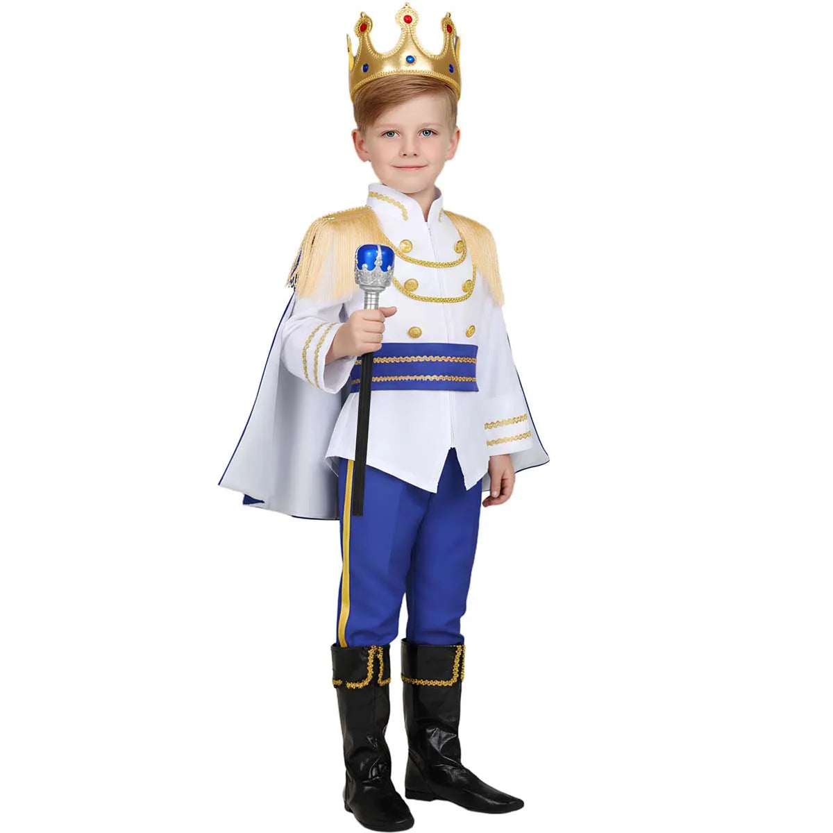 Kids Boys Prince Costume Children Carnival Cosplay Dress Up Prince Charming Costumes Child Halloween Royalty Roleplay Clothes