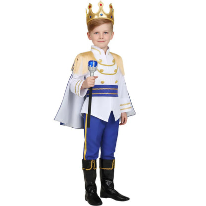 Kids Boys Prince Costume Children Carnival Cosplay Dress Up Prince Charming Costumes Child Halloween Royalty Roleplay Clothes