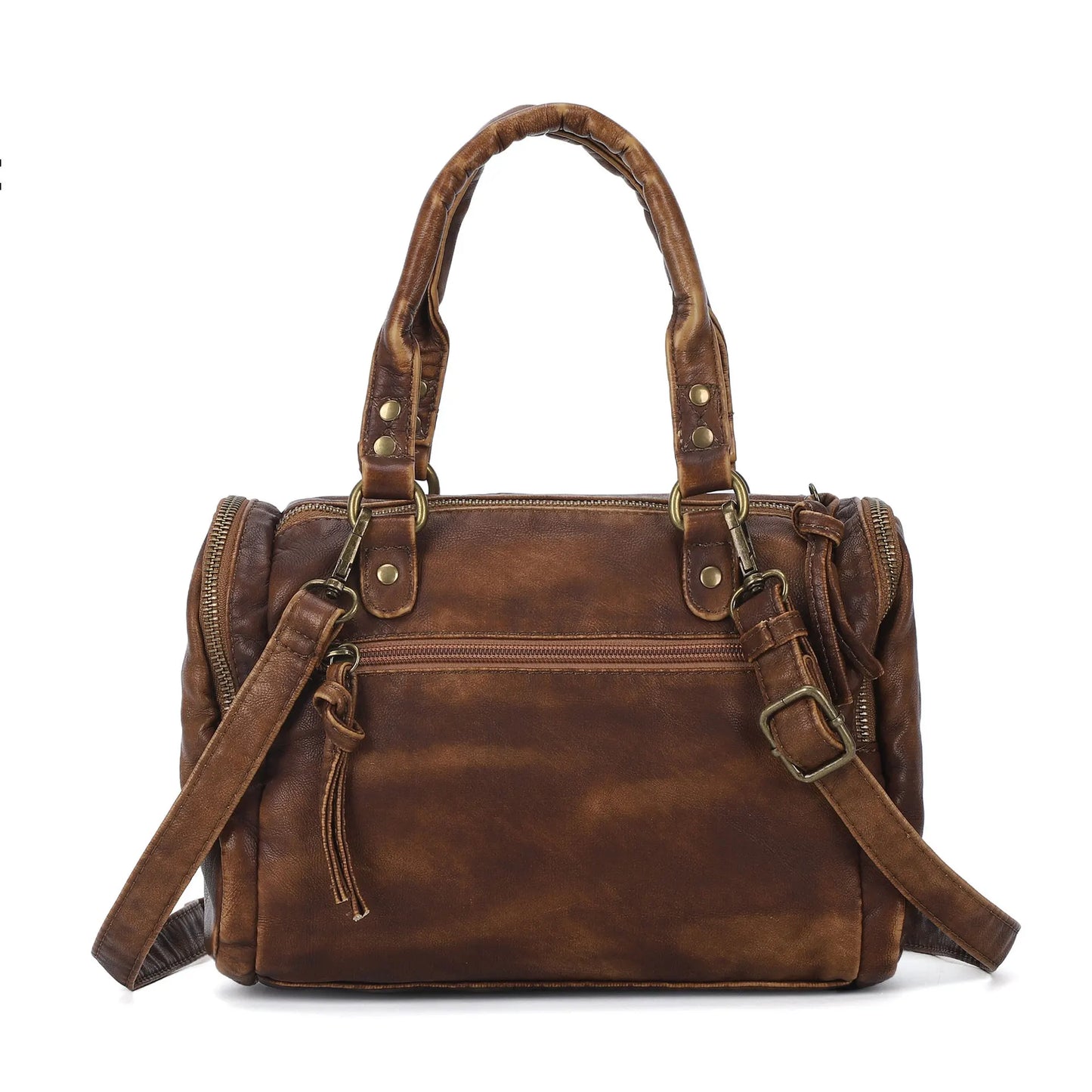 Vintage Women Handbags Small Satchel Top-handle Boston Bag PU Shoulder Bag Fashion Dumpling Pack Multi-pockets Shoulder Bags