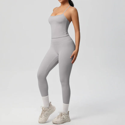 2PCS Yoga Set Nude Feeling Workout Sets Women Tracksuit Gym Push Up Fitness Running Workout Sportwear Sport Bra Leggings Suit