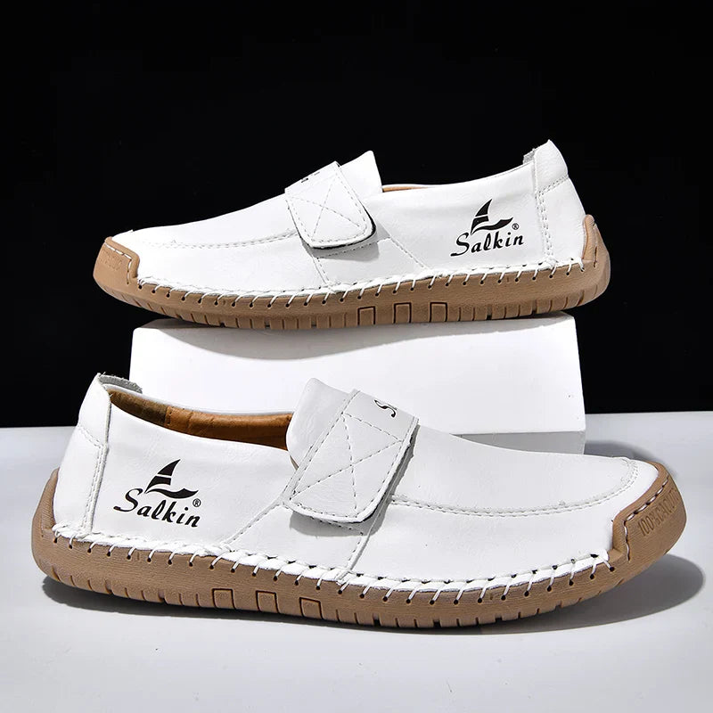 Men's Slip On Loafers Soft Leather Preppy Lightweight Breathable Driving Shoes Non Slip Daily Fashion Casual Outdoor Sneakers