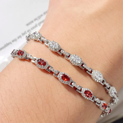 3x5mm Oval Cut Full Moissanite Tennis Bracelet Can Pass Diamond Test for Women S925 Silver luxury Sparkling Fine Jewelry