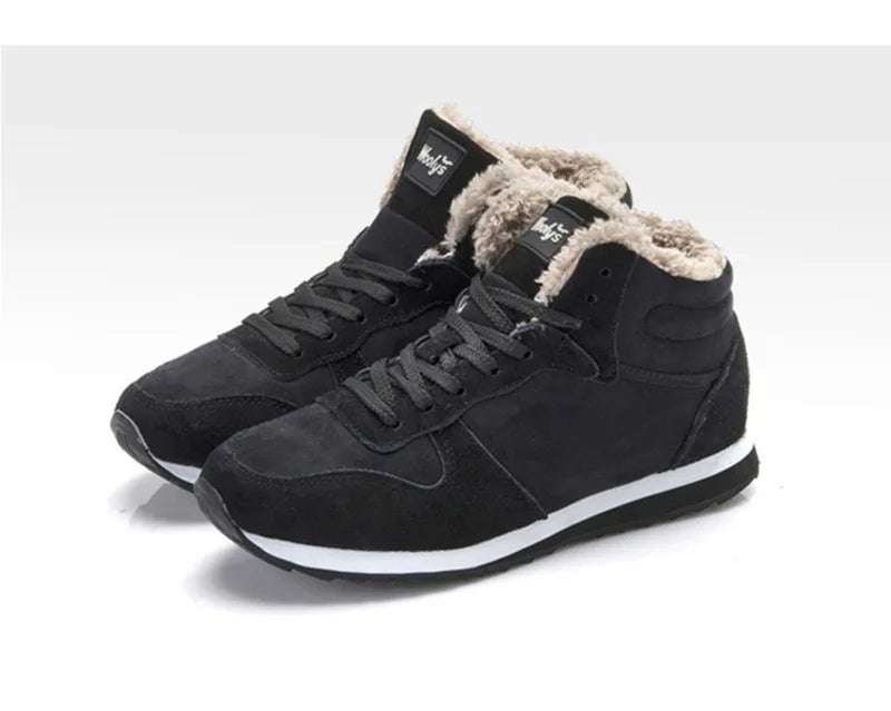 Men Boots Waterproof Winter Boots Men Lightweight Hight Top Leather Shoes Plus 48 No Slip Warm Snow Boots Plush Women Footwear