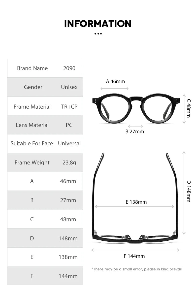 Classical Men's Prescription Glasses TR90 Reading Glasses Anti Blue Ray Glasses Frame Men Customize  Prescription Eyewear