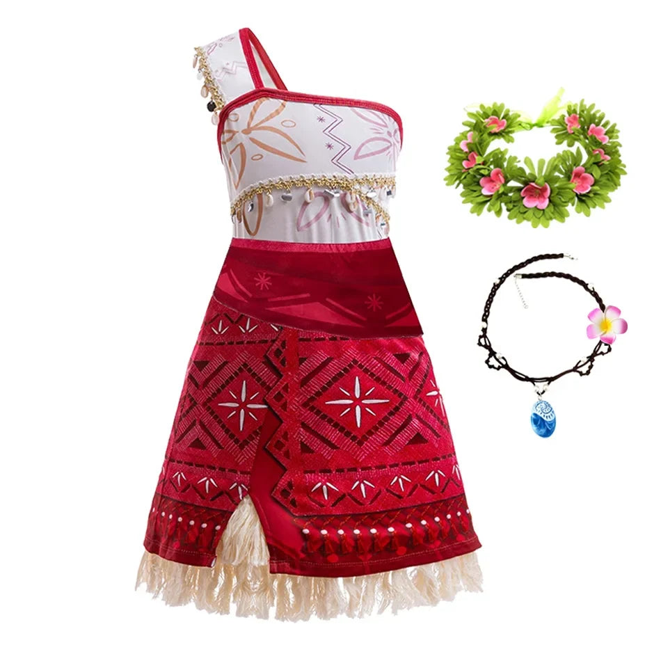 New Movie Moana 2 Girl Dress 2026 Halloween Party Ocean Adventure Costume Princess Clothes Children Vaiana Outfit Dress