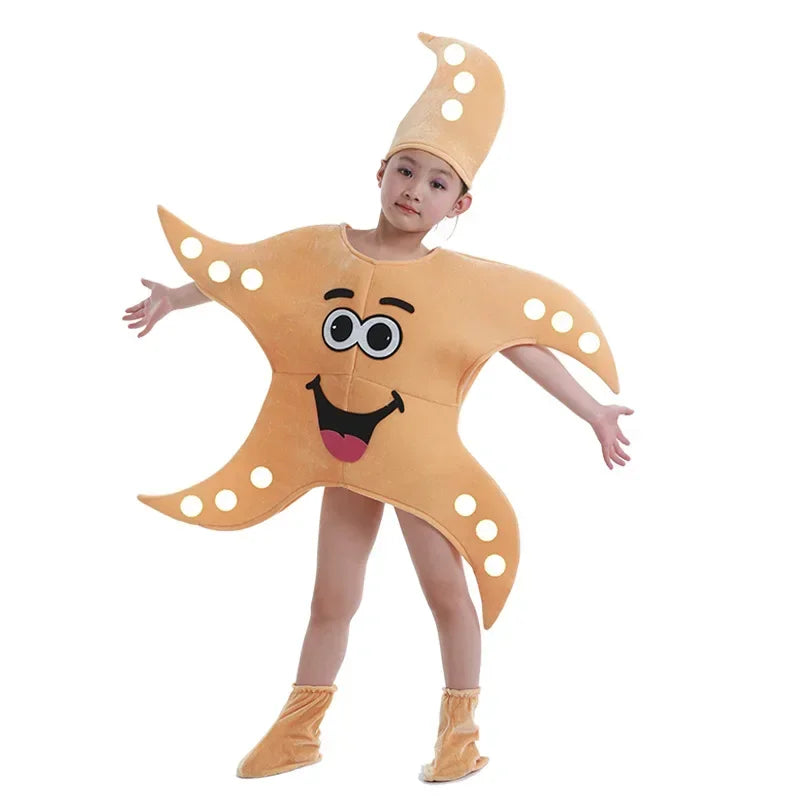 Children's Adorable Marine Animal Costumes Ocean-themed Party Outfits Starfish And Lobster Costumes Stage Performance Attire