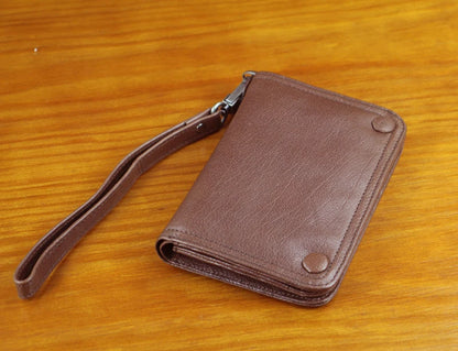 Fashion Genuine Leather Men Wallet Clutch Purse Male Bifold Money Clips with Hasp large capacity Card Wallet Short W/ Zip Pocket