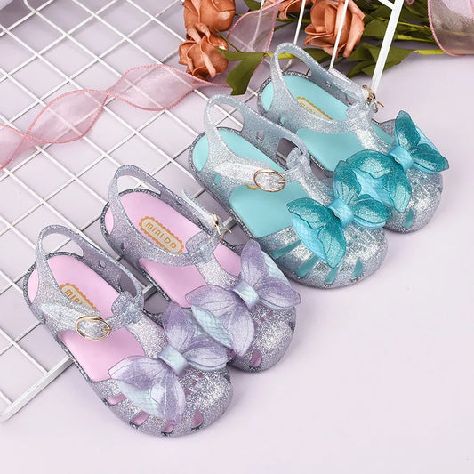 2025 Summer New Children's Sandals Fashion Mermaid Girl Princess Sandals Soft Bottom Non Slip Kid's Casual Jelly Beach Shoes
