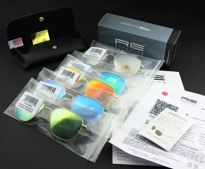 RE Pilot Sunglasses Men Top Quality Brand Designer AGX Tempered Glass Lens AO Sun Glasses Male