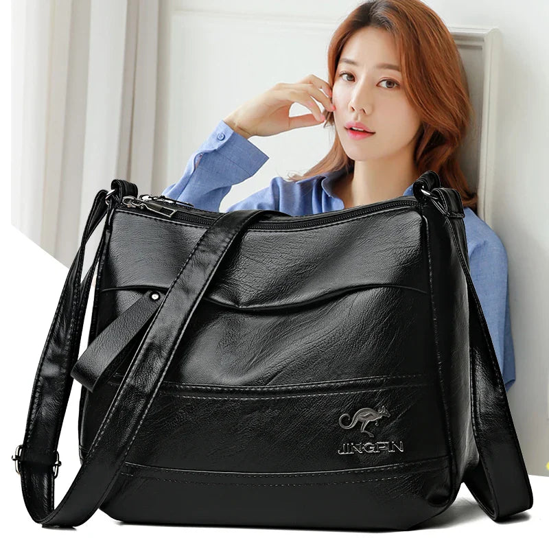 Elegant Leather One Shoulder Handbag Shopping Bag 2024 New Women's Fashion Handbag Sheepskin grain Beautiful Lady Crossbody Bag