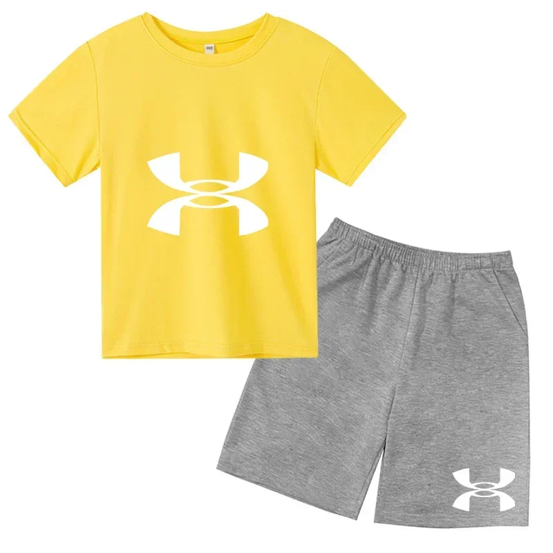 2-13Y Kids Spring & Autumn Casual Cartoon & Letter Print 2-Piece Set Hoodie & Jogging Pants Tracksuit Outfits for Boys & Girls