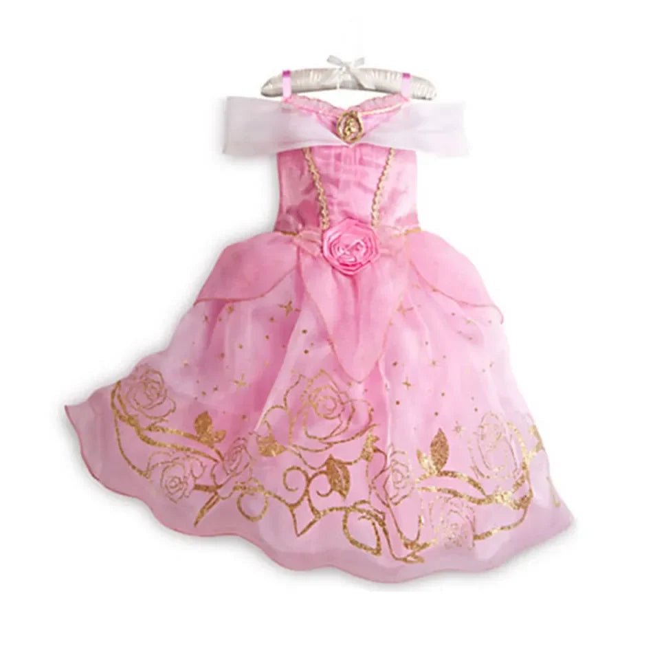Children Princess Costume Party Fancy Flower Vestido New 2024 Christmas Birthday Carnival Dress Up Rapunzel Belle Disguise Frock