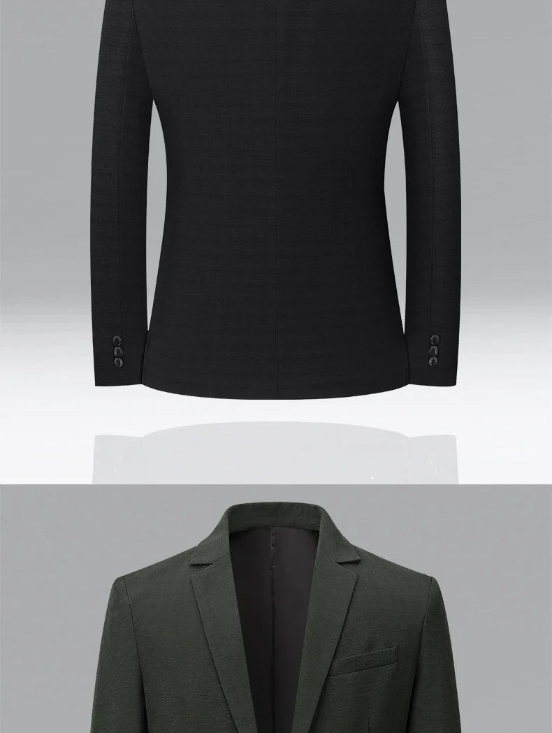 Brand Business England Style Men Suit Slim Fit Easy Care Spring Autumn Wedding Black Formal Blazer for Men Clothing