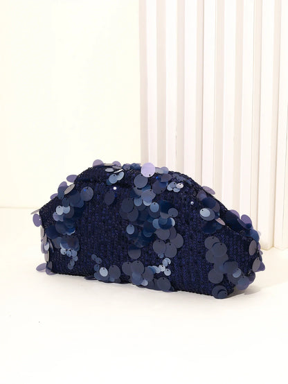 Dinner bag Fashion sequin messenger bag Women's simple handbag, large sequin clutch bag Versatile chain shoulder messeng  bag
