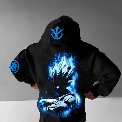Dragon Ball Men's Hoodie Sweater Goku Kakarot SSB Japan Anime Summer Autumn Boys Children's Long Sleeve Loose Parent-Child Wear