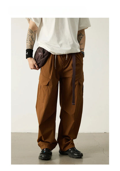 Unisex Outdoor Quick Dry Lightweight Techwear Hiking Cargo Pants Loose Fit Casual Sports Spring Summer Thin Long Pants Trendy