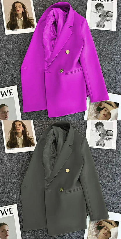 Casual Plaid Women's Suit Jacket Spring Autumn New Style Large Size Street Style Top Quality Polyester Commute Style Fashionable