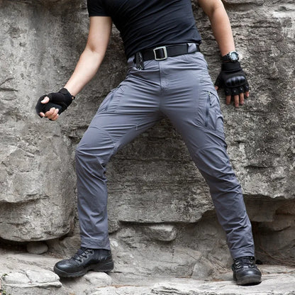 Outdoor Multi Pockets Cargo Pants Men Breathable Quick Dry Pants High Elastical Casual Spring Summer Loose Tactical Trousers Men