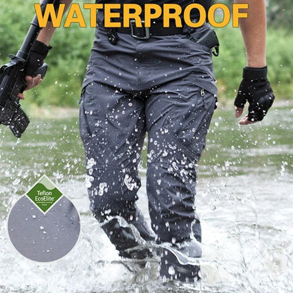 New Tactical 2-piece Set Pants Mens Outdoor Work Cargo Trousers Spring Summer Multi-pocket Waterproof Pant Training Hik Overalls