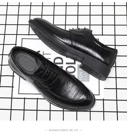 Brown Leather Dress Shoes British Style Lace Up Formal Business Footwear Groom Wedding Shoes Low Top Comfortable Office Shoes