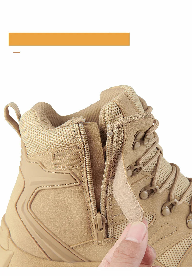Men's Desert Combat Boots Men Ankle Boots Male Hiking Shoes Tactical Boots Big Size 39-46 Work Safety Shoes Motocycle Boots
