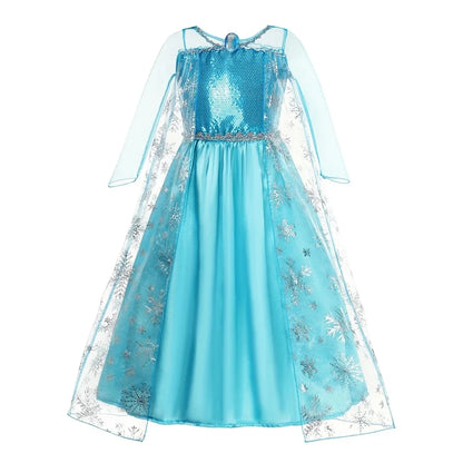 Children Costume Girl Dress Halloween Princess Cosplay Party Rapunzal Anna Elsa Birthday Clothes