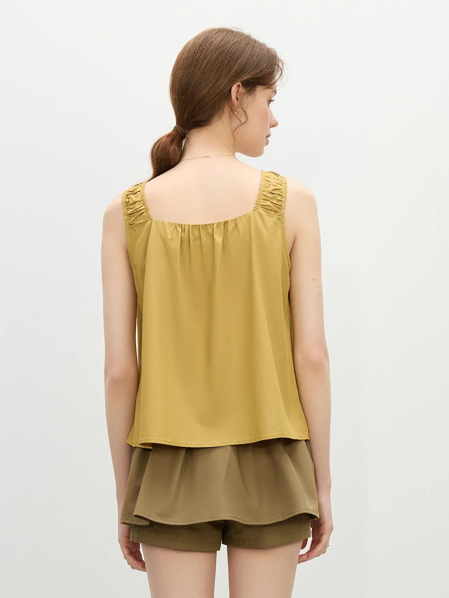 2025 Summer Women's Textured Linen Camisole - Relaxed Fit & Slimming Silhouette Casual Tanks & Camis 25FS12145