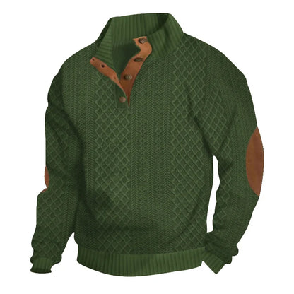 2026 cross-border hot-selling autumn and winter men's casual stand-up collar long-sleeved jacquard knitted pullover sweater