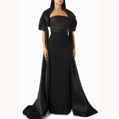 Customized Sexy Elegant Train Dress A-Line Evening Dresses Occasion Formal Exquisite High Quality Prom Party Gowns for Women