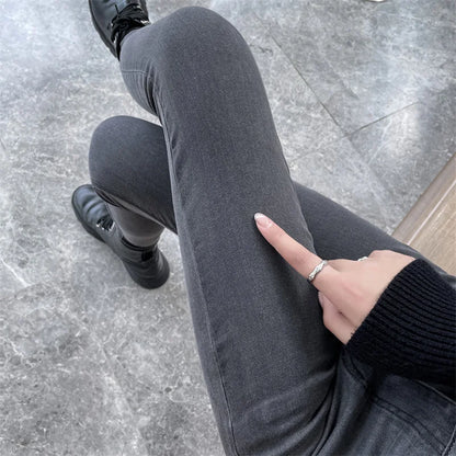 Women Stretch Jeans Lady Slim Skinny Pencil Jeans High Waist Vintage Pants Girls Leggings Straight Leg Korea Fashion Trousers