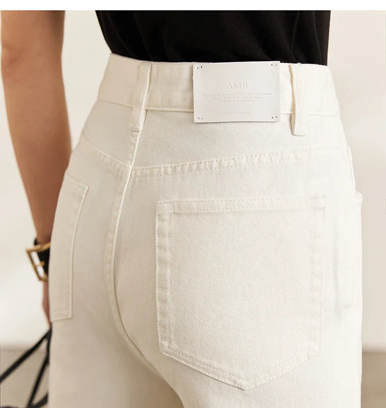 Minimalism Women Jeans 2025 Autumn Vintage Denim Pants Loose Wide Leg Pants Woman Casual Pants Female Trousers 12551002
